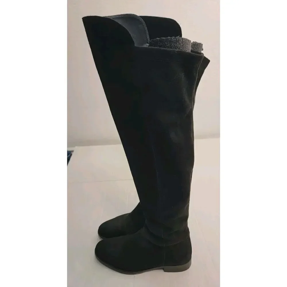 Navyboot Switzerland Over The Knee Boot Women 40 9 Black Suede Leather Tall